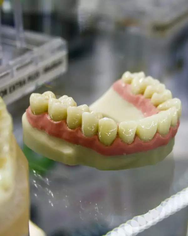 Prótesis dentales completas en el laboratorio
